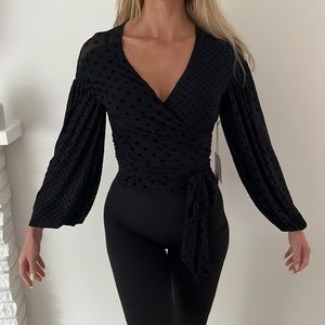 Tularosa Black Polkadot Long Sleeve Shirt